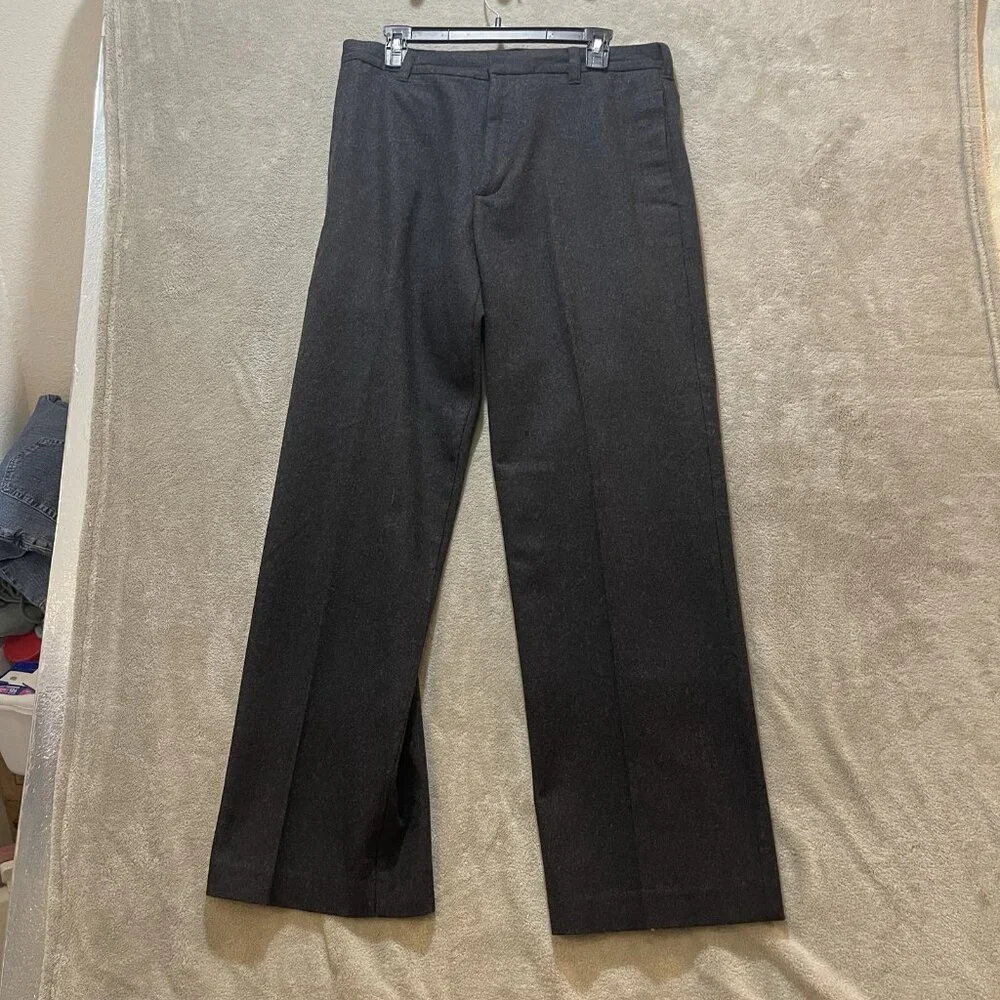 BANANA REPUBLIC‎ STRETCH Men's Wool Blend Black/ Gray Pants 34x31.5 Flap Pockets
